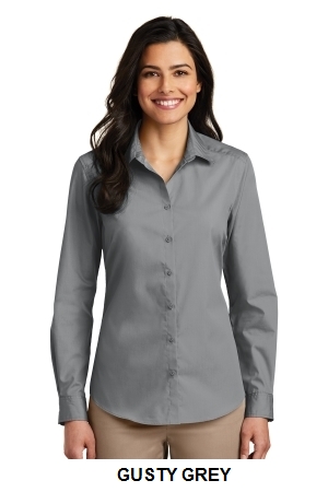 Port Authority® Ladies Long Sleeve Carefree Poplin Shirt.  PORT A.  LW100